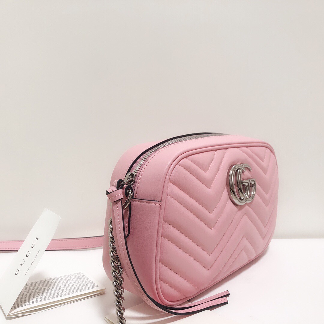 Marmont Small Matelasse Shoulder Bag 447632 Pink